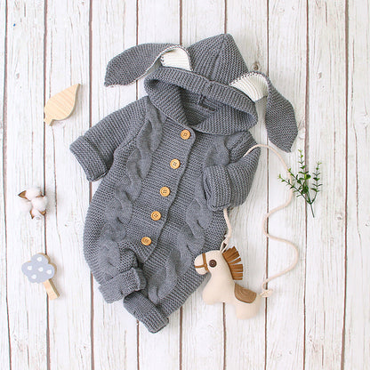 Baby knitted romper