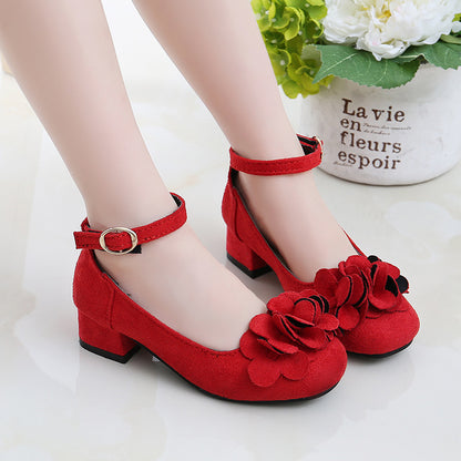 Filles Spectacle En Cuir Princesse Talons hauts