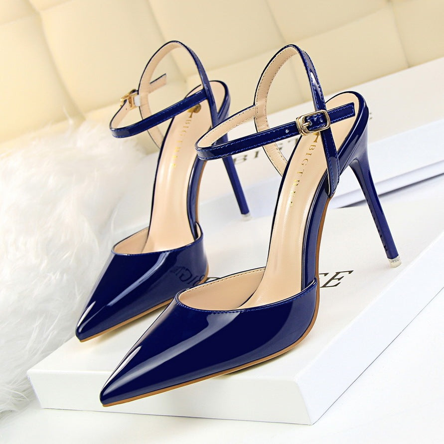 Night high heel and shallow pointed female sandals