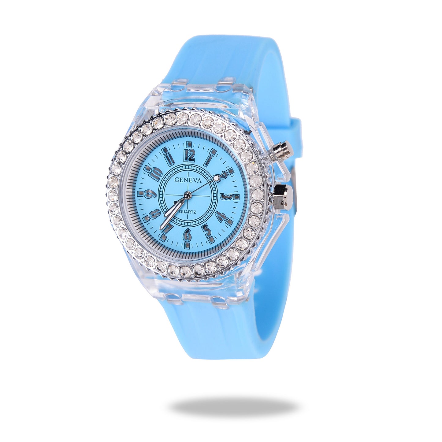 LED Lumineux Montres Genève Femmes Quartz Montre Femmes Dames Silicone Bracelet Montres