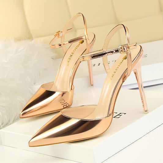 Night high heel and shallow pointed female sandals