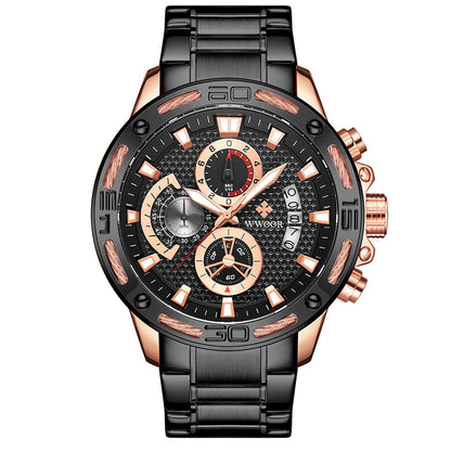 WWOOR 2021 mode hommes montres haut de gamme de luxe or plein acier montre à Quartz hommes étanche Sport chronographe Relogio Masculino