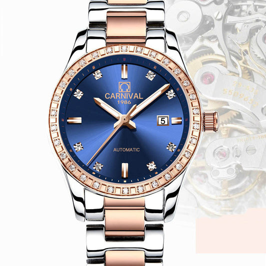 Montre Femme Automatique Mécanique Montre De Mode Tendance Or Rose Étanche Marque Diamant Montre Femme