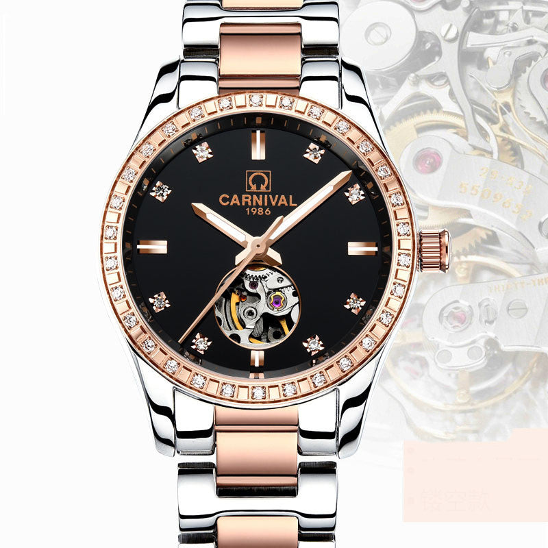 Montre Femme Automatique Mécanique Montre De Mode Tendance Or Rose Étanche Marque Diamant Montre Femme