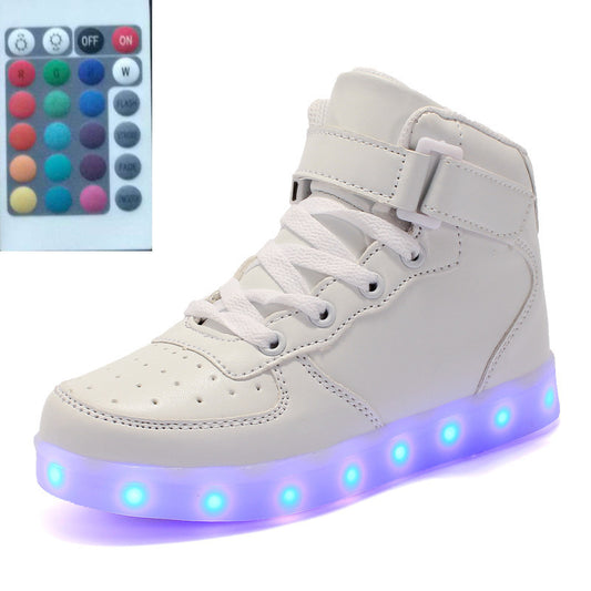 Haute-top Chaussures Lumineux à LED Télécommande Lumière Chaussures Carré Ghost Dance Lumière Chaussures Lumineux Chaussures de Course Hommes Et femmes Chaussures