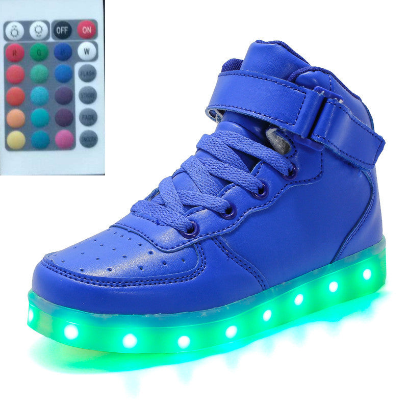 Haute-top Chaussures Lumineux à LED Télécommande Lumière Chaussures Carré Ghost Dance Lumière Chaussures Lumineux Chaussures de Course Hommes Et femmes Chaussures