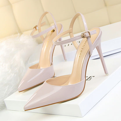 Night high heel and shallow pointed female sandals