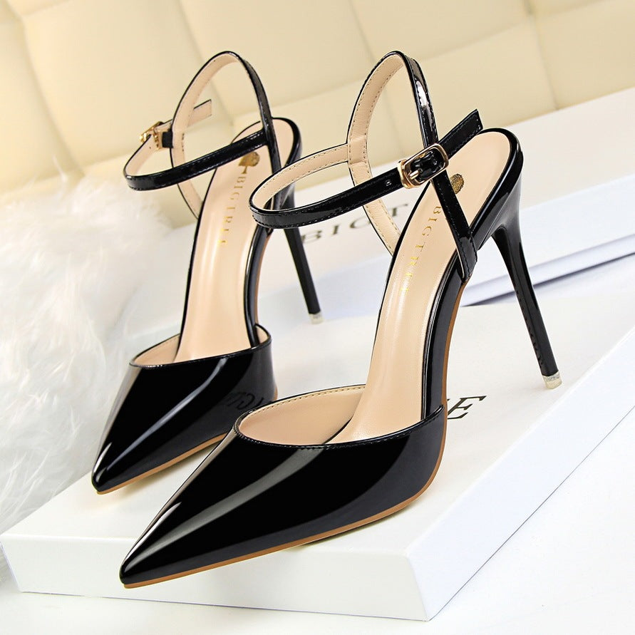 Night high heel and shallow pointed female sandals