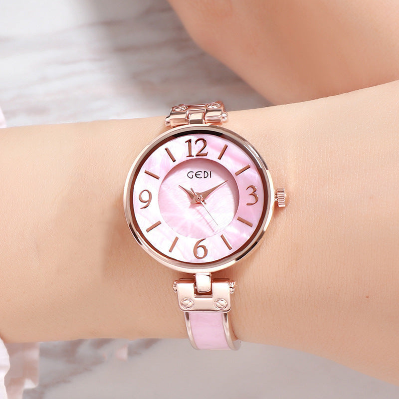 Women's Waterproof Simple Wrist Watch With Large Dial Student Art