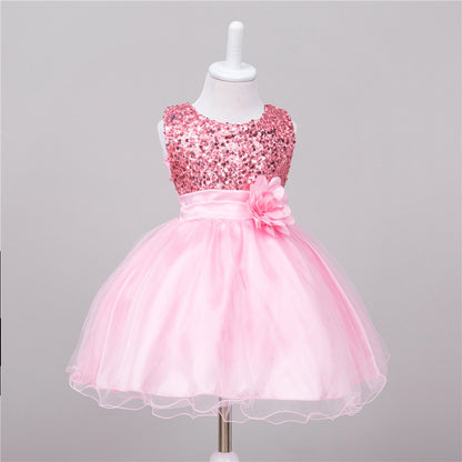 Bébé Sequin Robe Fleur Fille De Mariage Princesse Robe