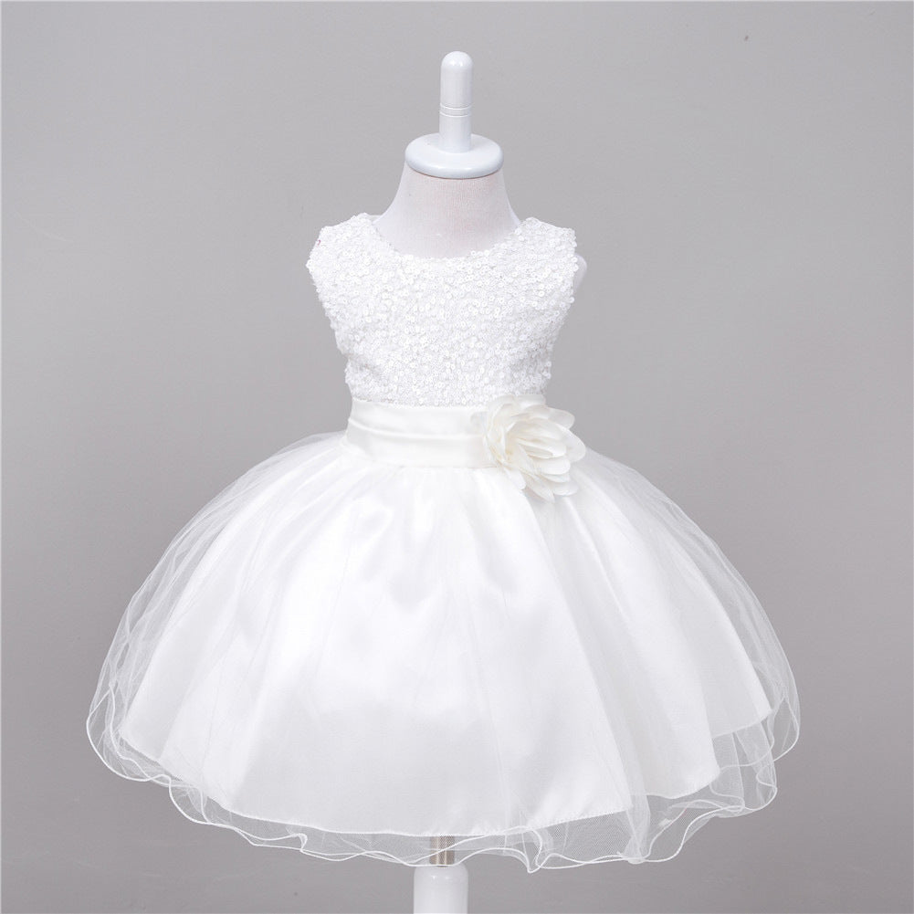 Bébé Sequin Robe Fleur Fille De Mariage Princesse Robe