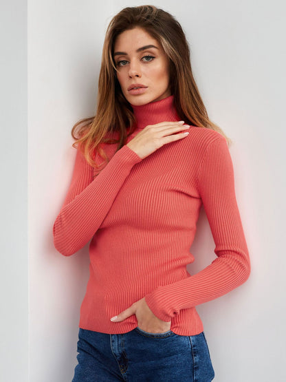 Pull à col roulé en tricot pour femme