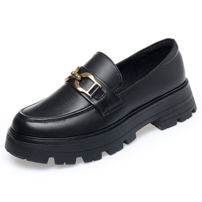 Horsebit Decor Platform Slip On Loafers