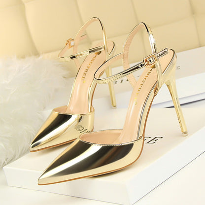 Night high heel and shallow pointed female sandals