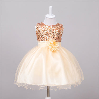 Bébé Sequin Robe Fleur Fille De Mariage Princesse Robe