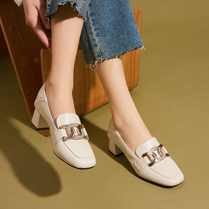 Women's New Leather Loafers Casual Flat Shoes