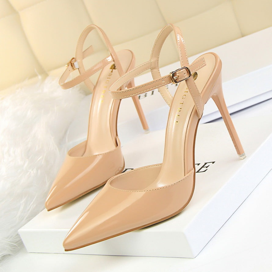 Night high heel and shallow pointed female sandals