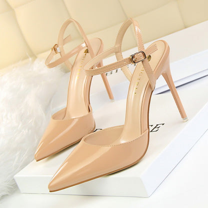 Night high heel and shallow pointed female sandals