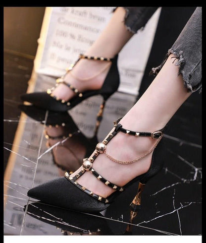 Korean Version Of Sandals Female Pointy Fairy High Heels Stiletto