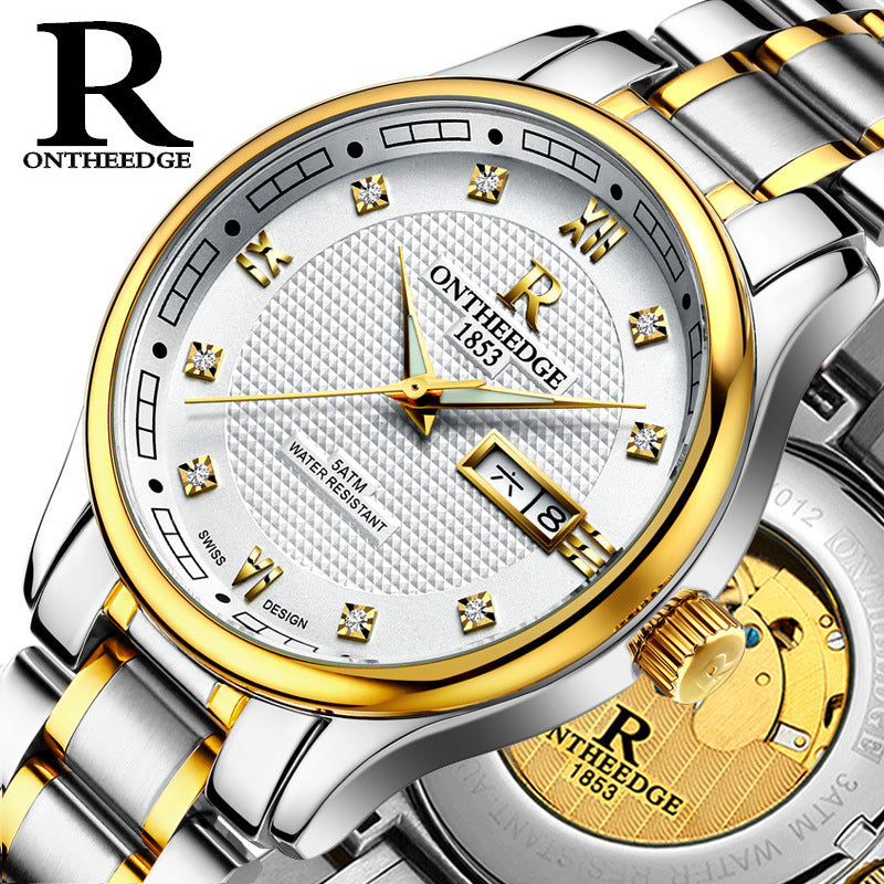 Véritable Rui bord de montres hommes automatique mécanique montres hommes d'affaires de montre lumineux hollow water-preuve en acier fin