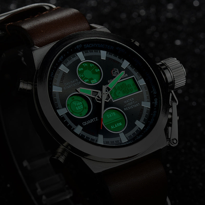 Relogio Masculino Marque De Luxe Hommes Montres Hommes de Quartz Heure Analogique Numérique LED Montre de Sport Militaire Army Men Montre-Bracelet