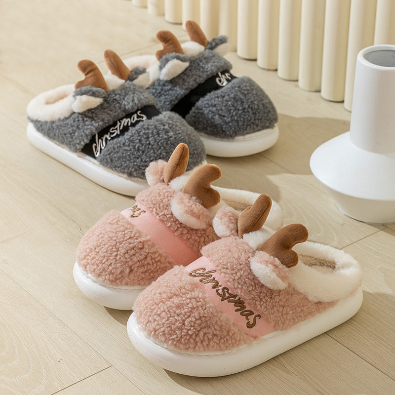 Chaussures Pantoufles À La Maison D'hiver de noël Elk Doux Chambre Confortable Slipper Glissement Sur Maison Chaussures