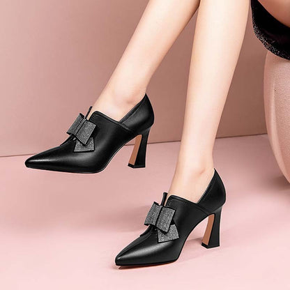 Bow Bottes Femmes Mode Talons Hauts Dame Chaussures de fête