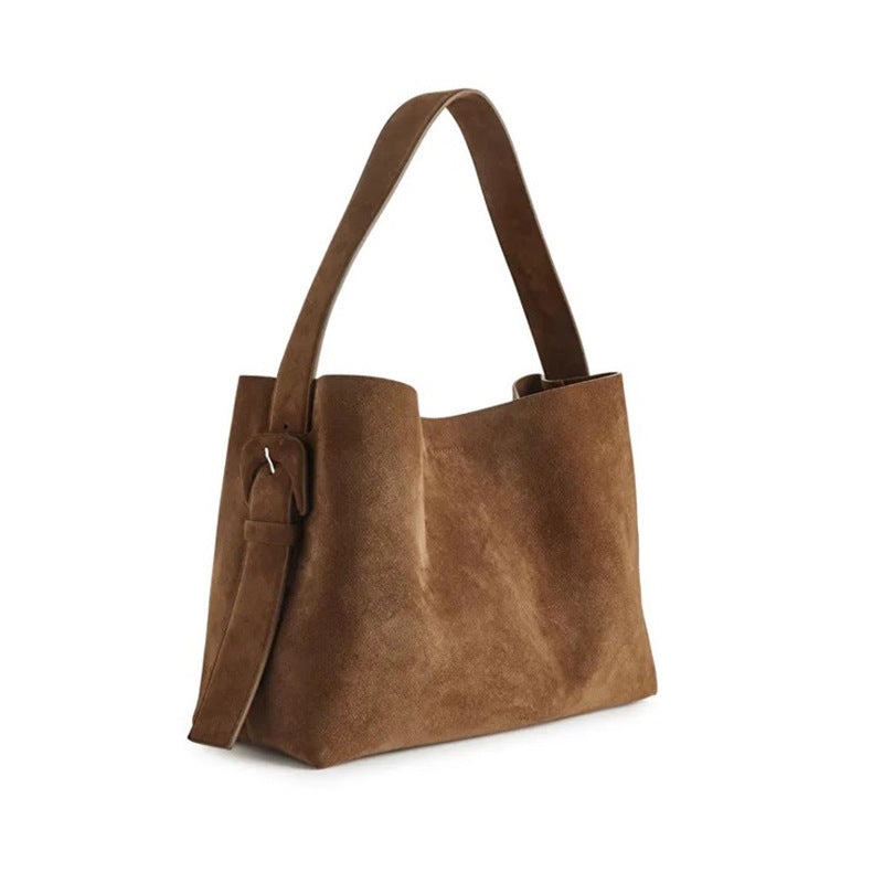 Sac seau en daim avec boucle de ceinture