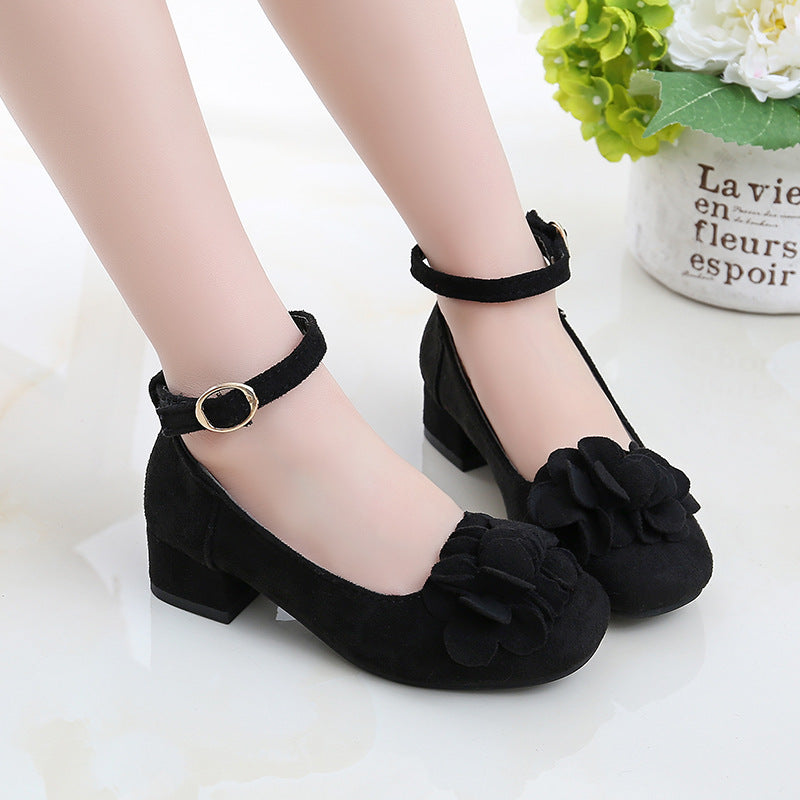 Filles Spectacle En Cuir Princesse Talons hauts