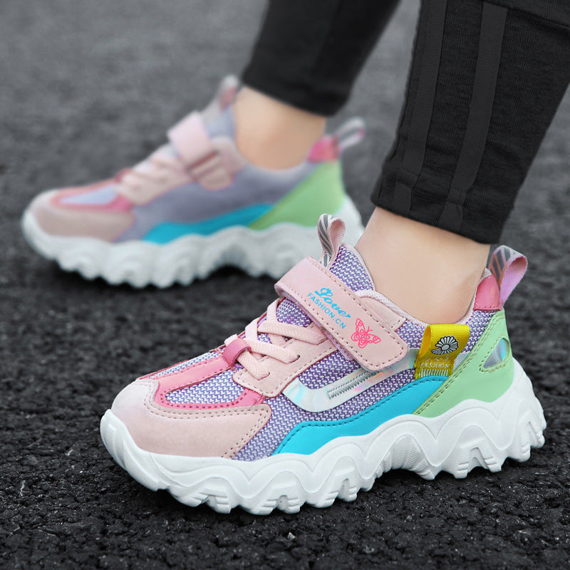 New Girls Running Shoes Fashion Chunky Sneakers For Children