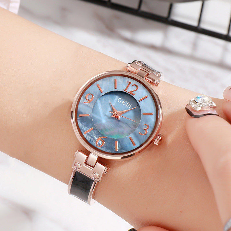 Women's Waterproof Simple Wrist Watch With Large Dial Student Art